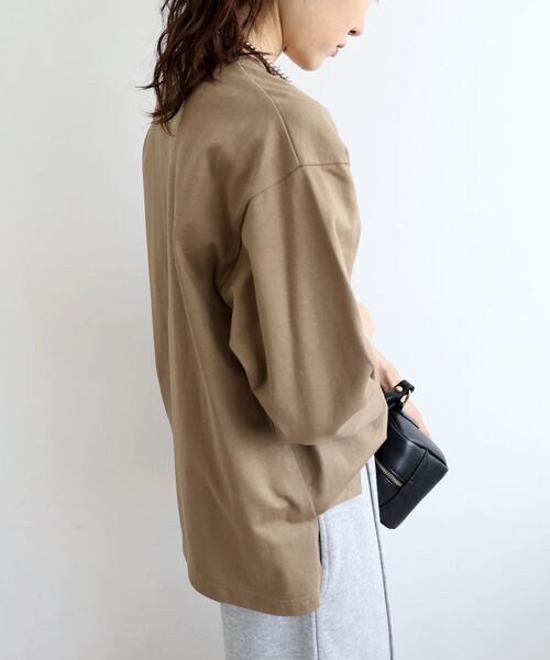 le.coeur blanc（ルクールブラン）の「《手洗い可能》LUNEロゴTEE（Tシャツ/カットソー・レディース・ダークグレー/モカ/オフホワイト・38）」の9枚目の写真