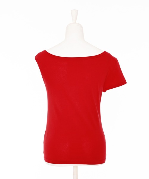 Narcissus(ナルシス)の「【Narcissus】アシメトリーTシャツ《動画あり》(Tシャツ/カットソー・レディース・レッド/チャコール・FREE)」の17枚目の写真