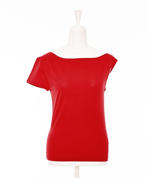 Narcissus(ナルシス)の「【Narcissus】アシメトリーTシャツ《動画あり》(Tシャツ/カットソー・レディース・レッド/チャコール・FREE)」の15枚目の写真