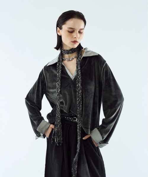 Velour satin skipper shirt / ベロアサテンスキッパーシャツ（シャツ