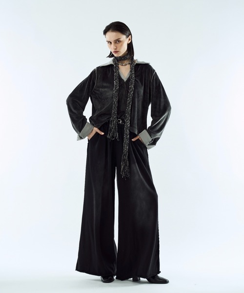 Velour satin skipper shirt / ベロアサテンスキッパーシャツ（シャツ
