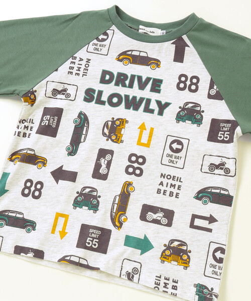 Noeil aime BeBe（ノイユエイムベベ）の「車総柄配色天竺ラグラン長袖Tシャツ（Tシャツ/カットソー・キッズ・ブルー系その他/グリーン系その他・110cm/90cm/130cm/100cm/120cm）」の10枚目の写真