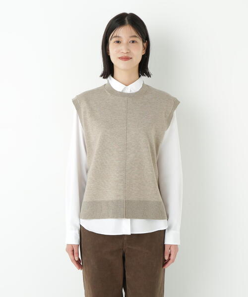 ヒューマンウーマン（human woman）/◆ハーゲージクルーネックニットベスト ◇ハーゲージクルーネックニットベスト（ベスト）｜human woman