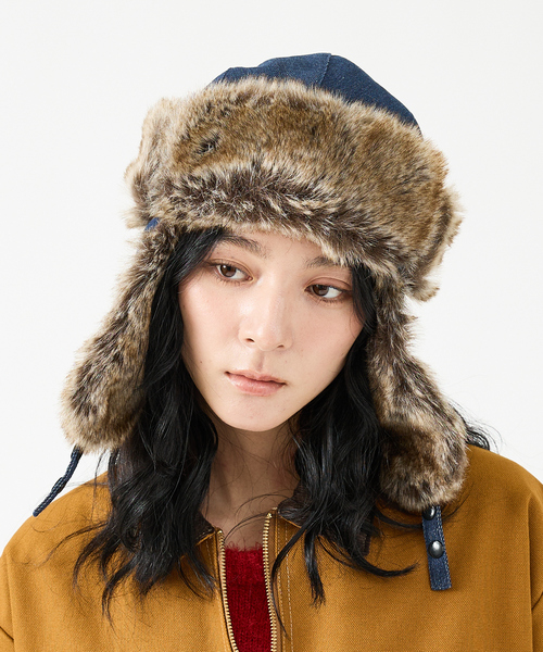 Ruben（ルーベン）の「【RUBEN/ルーベン】DENIM FLYGHT CAP/デニムフライトキャップ/デニム/ファー使い/ユニセックス【WEB限定】（キャップ・メンズ・ブラック/ネイビー・フリー）」の13枚目の写真