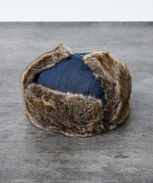 Ruben（ルーベン）の「【RUBEN/ルーベン】DENIM FLYGHT CAP/デニムフライトキャップ/デニム/ファー使い/ユニセックス【WEB限定】（キャップ・メンズ・ブラック/ネイビー・フリー）」の12枚目の写真