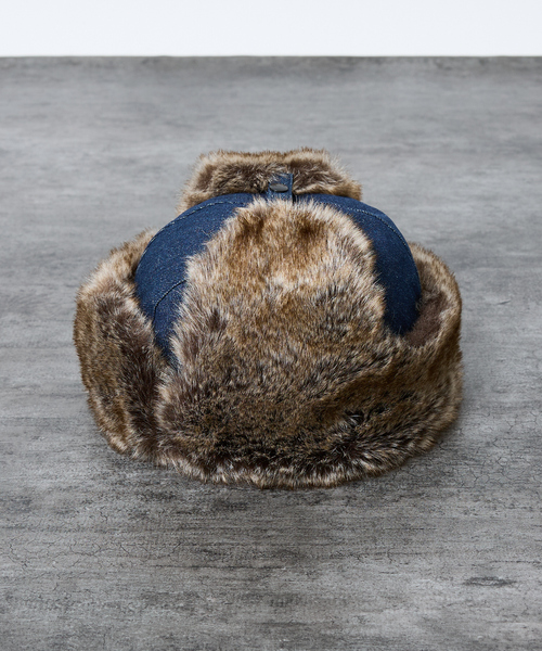 Ruben（ルーベン）の「【RUBEN/ルーベン】DENIM FLYGHT CAP/デニムフライトキャップ/デニム/ファー使い/ユニセックス【WEB限定】（キャップ・メンズ・ブラック/ネイビー・フリー）」の11枚目の写真