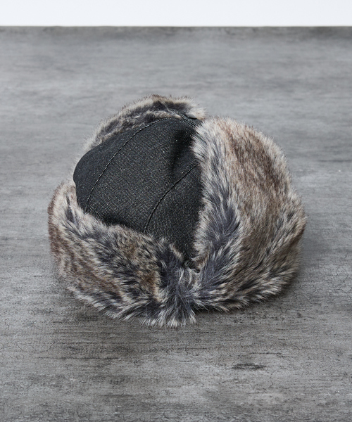 Ruben（ルーベン）の「【RUBEN/ルーベン】DENIM FLYGHT CAP/デニムフライトキャップ/デニム/ファー使い/ユニセックス【WEB限定】（キャップ・メンズ・ブラック/ネイビー・フリー）」の4枚目の写真