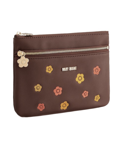 バイカラーデイジー刺繍 2ファスナーポーチ（ポーチ）｜MARY QUANT