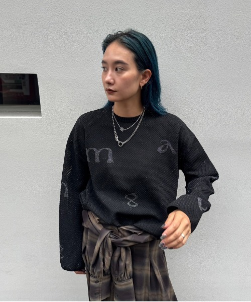 セール】DISPERSE LOGO KNIT TOP（ニット/セーター）｜Ameri（アメリ