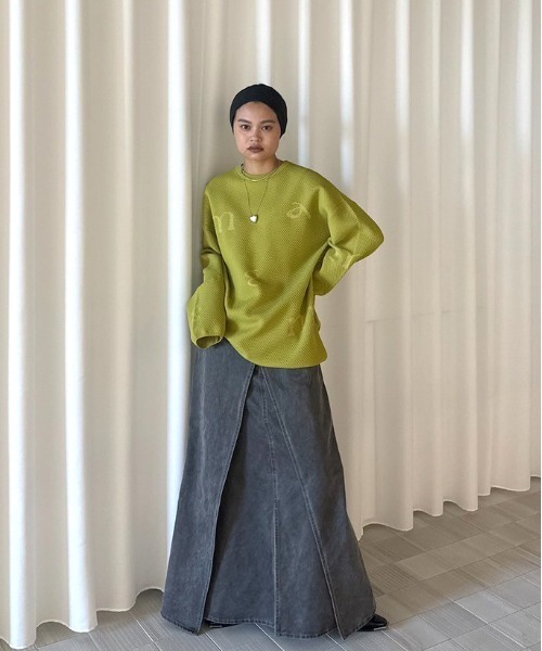 トップス Ameri GEOMETRIC GLITTER KNIT TOP Ameri（アメリ）の「GLITTER KNIT LONG TOP（Tシャツ/カットソー