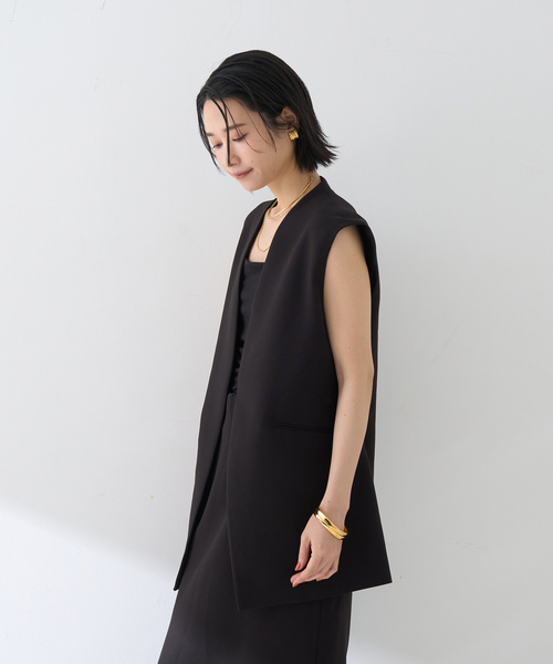 Rouge vif Anna(ルージュヴィフアンナ)の「【セットアップ2点セット】ダブルクロスジレ×タイトスカート(セットアップ・レディース・ブラック・34/36/38)」の11枚目の写真