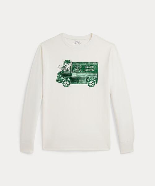 ラルフローレン Ralph's Coffee キッズ ホワイト Tシャツ L Ralph's Coffee Polo ベア ロングスリーブ Tシャツ（Tシャツ