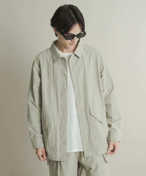 SENSE OF PLACE by URBAN RESEARCH（センスオブプレイスバイアーバンリサーチ）の「ユーティリティーロングスリーブシャツジャケット（ナイロンジャケット・メンズ・ブラック/ライトベージュ/パープル・MEDIUM/LARGE）」の16枚目の写真