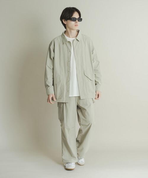 SENSE OF PLACE by URBAN RESEARCH（センスオブプレイスバイアーバンリサーチ）の「ユーティリティーロングスリーブシャツジャケット（ナイロンジャケット・メンズ・ブラック/ライトベージュ/パープル・MEDIUM/LARGE）」の15枚目の写真