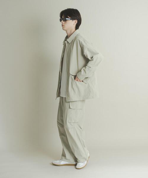 SENSE OF PLACE by URBAN RESEARCH（センスオブプレイスバイアーバンリサーチ）の「ユーティリティーロングスリーブシャツジャケット（ナイロンジャケット・メンズ・ブラック/ライトベージュ/パープル・MEDIUM/LARGE）」の6枚目の写真