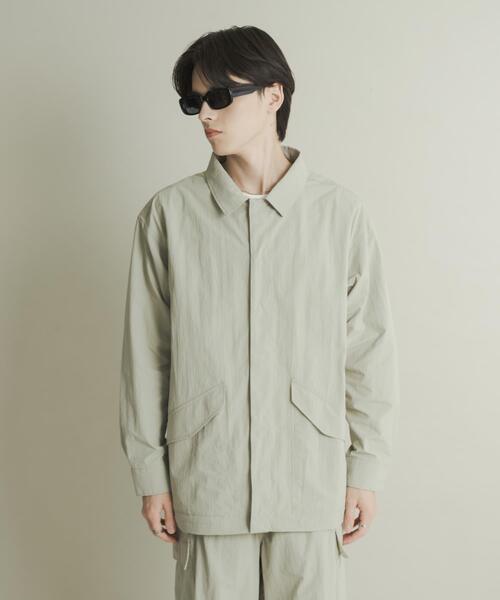 SENSE OF PLACE by URBAN RESEARCH（センスオブプレイスバイアーバンリサーチ）の「ユーティリティーロングスリーブシャツジャケット（ナイロンジャケット・メンズ・ブラック/ライトベージュ/パープル・MEDIUM/LARGE）」の7枚目の写真