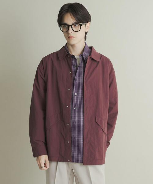 SENSE OF PLACE by URBAN RESEARCH（センスオブプレイスバイアーバンリサーチ）の「ユーティリティーロングスリーブシャツジャケット（ナイロンジャケット・メンズ・ブラック/ライトベージュ/パープル・MEDIUM/LARGE）」の19枚目の写真