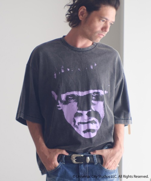 ADAM PATEK(アダムパテック)の「mt9968-Frankenstein face print T Tシャツ(AP2524017)(Tシャツ/カットソー・メンズ・パープル/グリーン・1/2)」の3枚目の写真