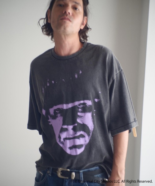 ADAM PATEK(アダムパテック)の「mt9968-Frankenstein face print T Tシャツ(AP2524017)(Tシャツ/カットソー・メンズ・パープル/グリーン・1/2)」の4枚目の写真