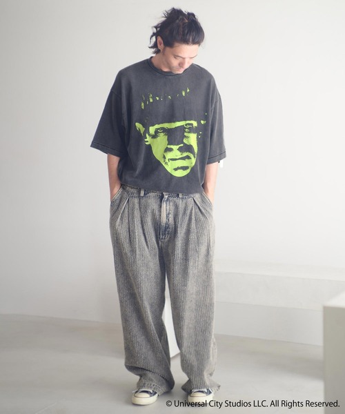 ADAM PATEK(アダムパテック)の「mt9968-Frankenstein face print T Tシャツ(AP2524017)(Tシャツ/カットソー・メンズ・パープル/グリーン・1/2)」の14枚目の写真