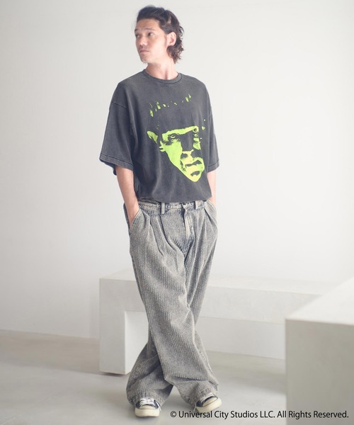 ADAM PATEK(アダムパテック)の「mt9968-Frankenstein face print T Tシャツ(AP2524017)(Tシャツ/カットソー・メンズ・パープル/グリーン・1/2)」の15枚目の写真