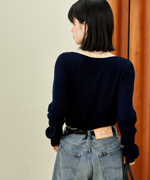 美品✨フォクシー リブニットセーター Midnight Sun 紺 2019年 美品✨フォクシー リブニットセーター Midnight Sun 紺 2019年 FOXEY