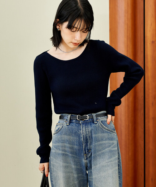 セール】＜新色追加＞マシーンウォッシャブル シルク入り ボートネック