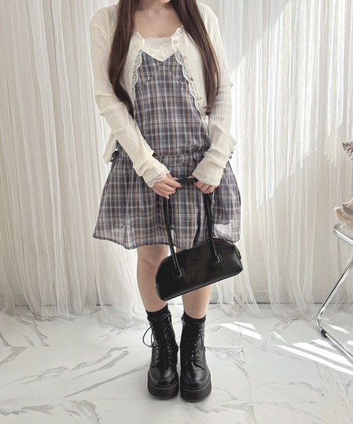 frunco(フランコ)の「【ZOZO限定】ブラウジングチェックキャミワンピース(ワンピース・レディース・グレー/ブラウン・FREE)」の14枚目の写真