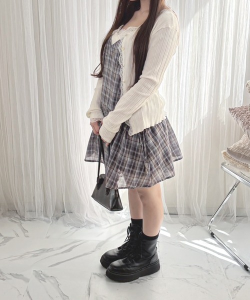 frunco(フランコ)の「【ZOZO限定】ブラウジングチェックキャミワンピース(ワンピース・レディース・グレー/ブラウン・FREE)」の13枚目の写真