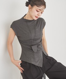 LAULEN | key necklace set off neck slit tops /ネックレス付きオフネックスリットトップス(Tシャツ/カットソー)