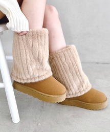 Loueme | ファーレッグカバーロングムートンブーツ(ブーツ)