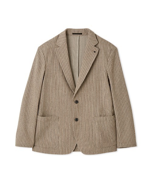 AOURE(アウール)の「T.G.di Fabio 3D STRIPE JACKET(テーラードジャケット・メンズ・ベージュ/ダークネイビー・LARGE/MEDIUM)」の1枚目の写真
