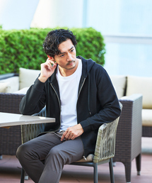 ABAHOUSE フード付きブラック　メンズ コンビデザイン】フード ダウン ブルゾン｜OUTLET (MEN'S