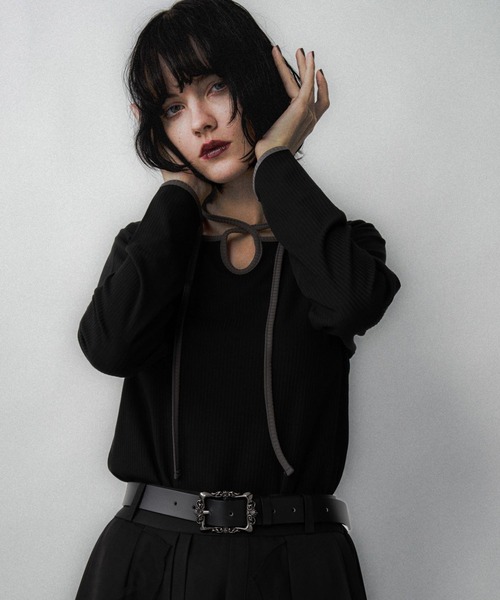 HARE（ハレ）の「ハイショクリブタイトT(HARE)（Tシャツ/カットソー・レディース・ボルドー/ライトグレー/ブラック・FREE）」の7枚目の写真