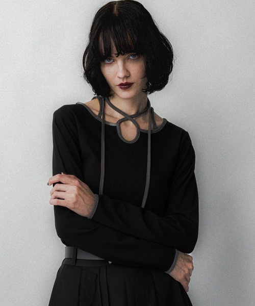 HARE（ハレ）の「ハイショクリブタイトT(HARE)（Tシャツ/カットソー・レディース・ボルドー/ライトグレー/ブラック・FREE）」の9枚目の写真