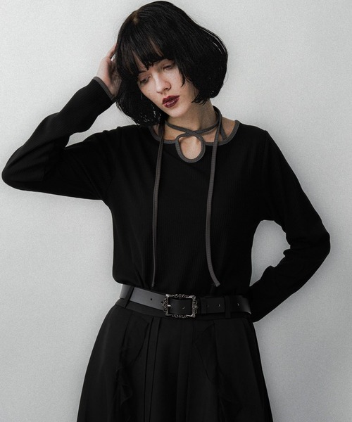 HARE（ハレ）の「ハイショクリブタイトT(HARE)（Tシャツ/カットソー・レディース・ボルドー/ライトグレー/ブラック・FREE）」の10枚目の写真