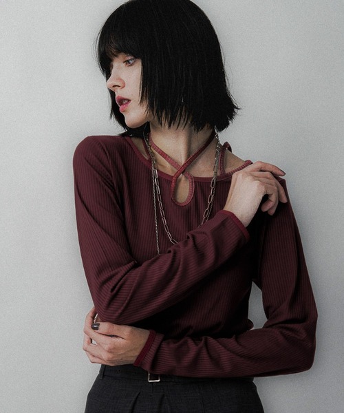 HARE（ハレ）の「ハイショクリブタイトT(HARE)（Tシャツ/カットソー・レディース・ボルドー/ライトグレー/ブラック・FREE）」の16枚目の写真