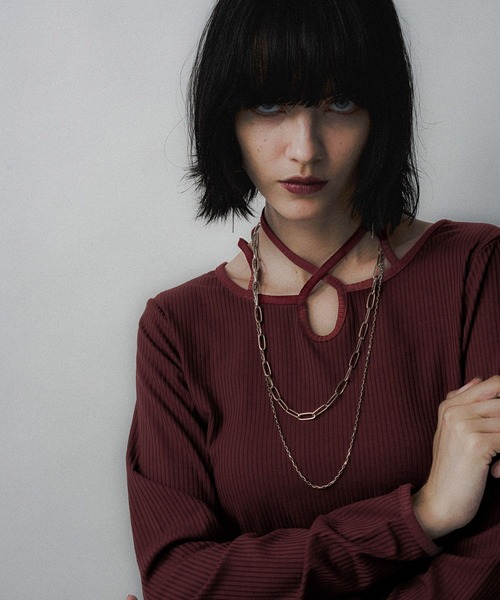 HARE（ハレ）の「ハイショクリブタイトT(HARE)（Tシャツ/カットソー・レディース・ボルドー/ライトグレー/ブラック・FREE）」の18枚目の写真