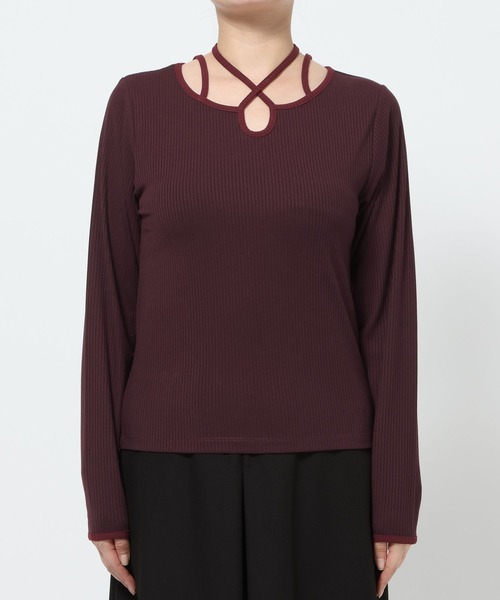 HARE（ハレ）の「ハイショクリブタイトT(HARE)（Tシャツ/カットソー・レディース・ボルドー/ライトグレー/ブラック・FREE）」の20枚目の写真