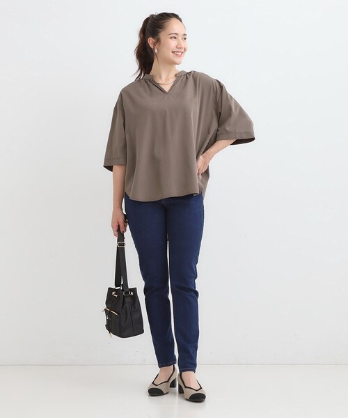 SHOO・LA・RUE（シューラルー）の「【SS-LL】ストレッチ デニムスキニーパンツ（デニムパンツ・レディース・ネイビー・10/04/03/02/01）」の13枚目の写真