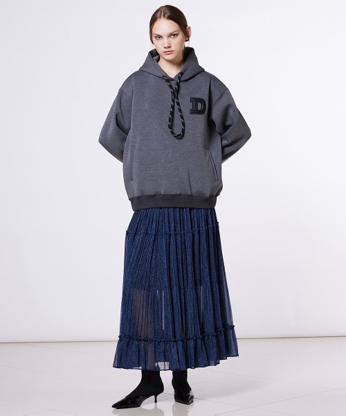 DOUBLE STANDARD CLOTHING（ダブルスタンダードクロージング）の「Dロゴ NOモノフィラエアクッションパーカー（パーカー・レディース・ベージュ/グレー・FREE）」の3枚目の写真