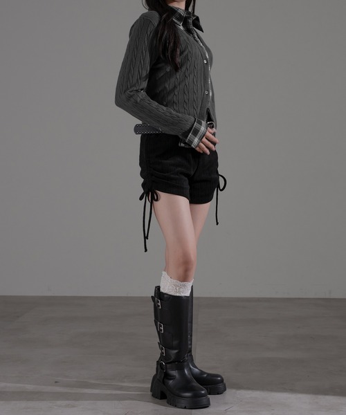 apres jour mignon（アプレジュールミニョン）の「ダブル襟カーディガン（カーディガン/ボレロ・レディース・ブラウン系その他/ネイビー/チャコールグレー/ボルドー/ライトグレー/モカ/ダークブルー・X-LARGE/フリー）」の14枚目の写真