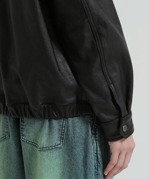 AVIREX(アヴィレックス)の「《直営店限定》GOAT VEGE SWING TOP/LEATHER JACKET(ブルゾン・レディース・ブラック・M)」の10枚目の写真