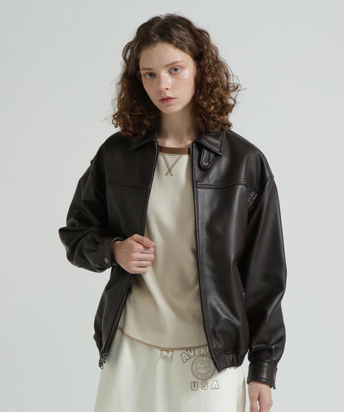 直営店限定》GOAT VEGE SWING TOP/LEATHER JACKET（ブルゾン）｜AVIREX