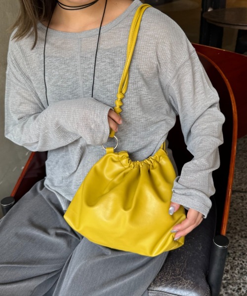 CIAOPANIC TYPY(チャオパニックティピー)の「■【マルチに使用可能!】2WAY巾着BAG(ショルダーバッグ・レディース・ブラック/ブラウン/アイボリー/イエロー/サックスブルー・ONE SIZE)」の10枚目の写真