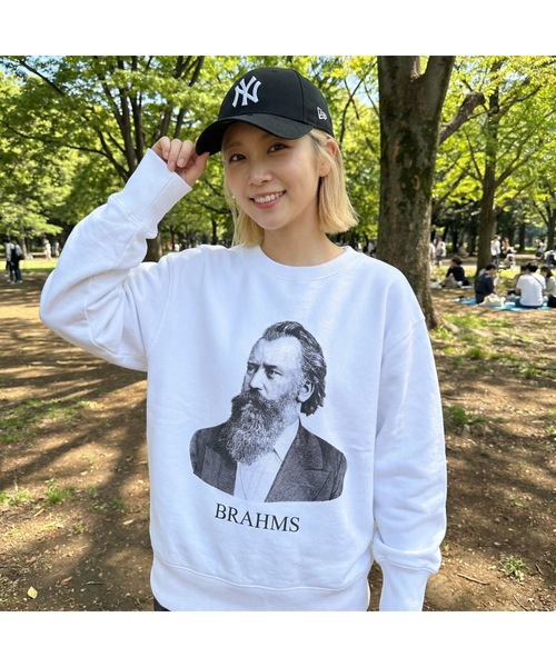 HOUSTON(ヒューストン)の「HOUSTON / PRINT U.S.COTTON R/V SWEAT・・eethoven/Brahms・・/ 22319 / 22321(スウェット・レディース・ホワイト系その他/グレー/グレー系その他/ホワイト・X-LARGE/LARGE)」の1枚目の写真