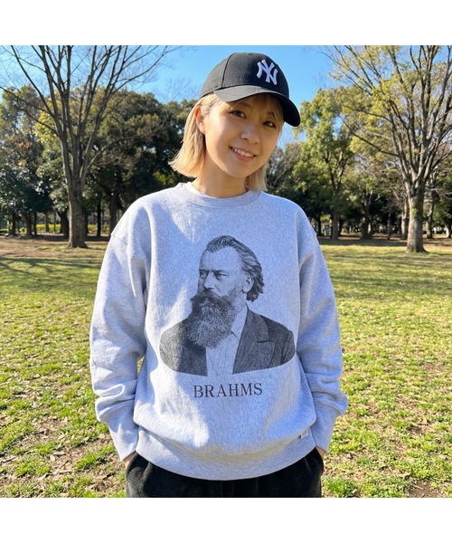 HOUSTON(ヒューストン)の「HOUSTON / PRINT U.S.COTTON R/V SWEAT・・eethoven/Brahms・・/ 22319 / 22321(スウェット・レディース・ホワイト系その他/グレー/グレー系その他/ホワイト・X-LARGE/LARGE)」の4枚目の写真