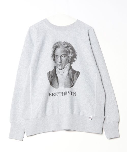 HOUSTON(ヒューストン)の「HOUSTON / PRINT U.S.COTTON R/V SWEAT・・eethoven/Brahms・・/ 22319 / 22321(スウェット・レディース・ホワイト系その他/グレー/グレー系その他/ホワイト・X-LARGE/LARGE)」の3枚目の写真