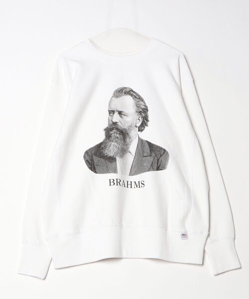 HOUSTON(ヒューストン)の「HOUSTON / PRINT U.S.COTTON R/V SWEAT・・eethoven/Brahms・・/ 22319 / 22321(スウェット・レディース・ホワイト系その他/グレー/グレー系その他/ホワイト・X-LARGE/LARGE)」の7枚目の写真