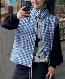 Achic（アシック）の「チェック柄　ダウンベスト（ダウンベスト）」